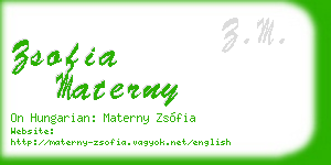 zsofia materny business card